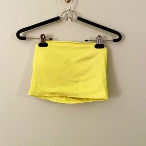 neon yellow ribbed tube top bikini 💛